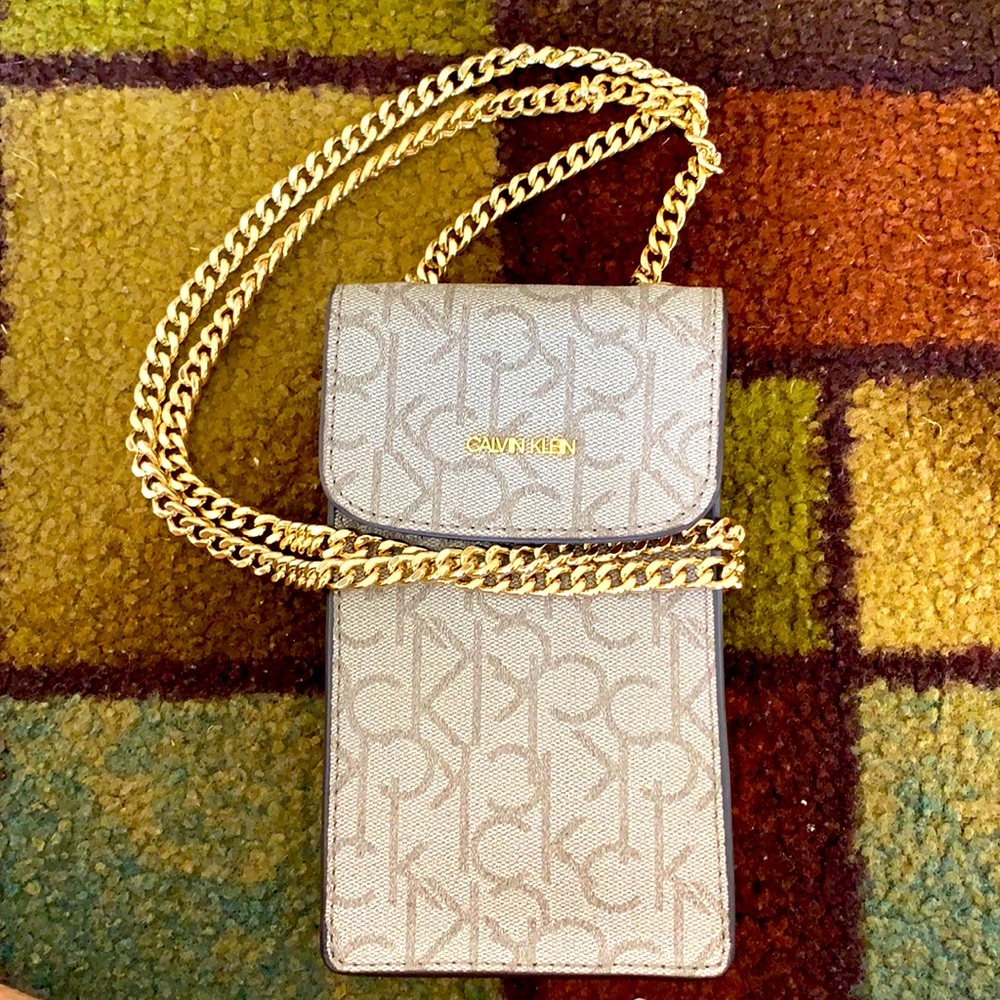 CK Signature Chain Phone Carrier Crossbody